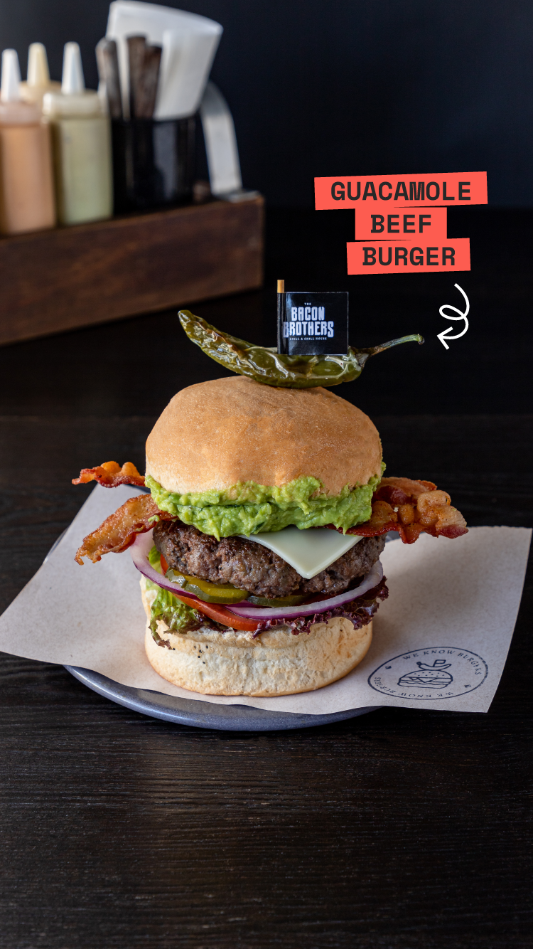 Guacamole beef burger